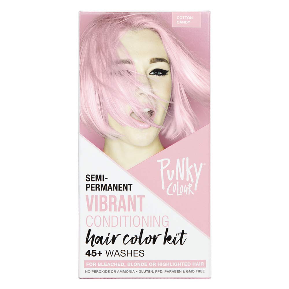 Punky Colour Box Kit Cotton Candy - Non-Damaging Hair Dye for Bleached Blonde or Highlighted Hair, Vibrant Hair Color La