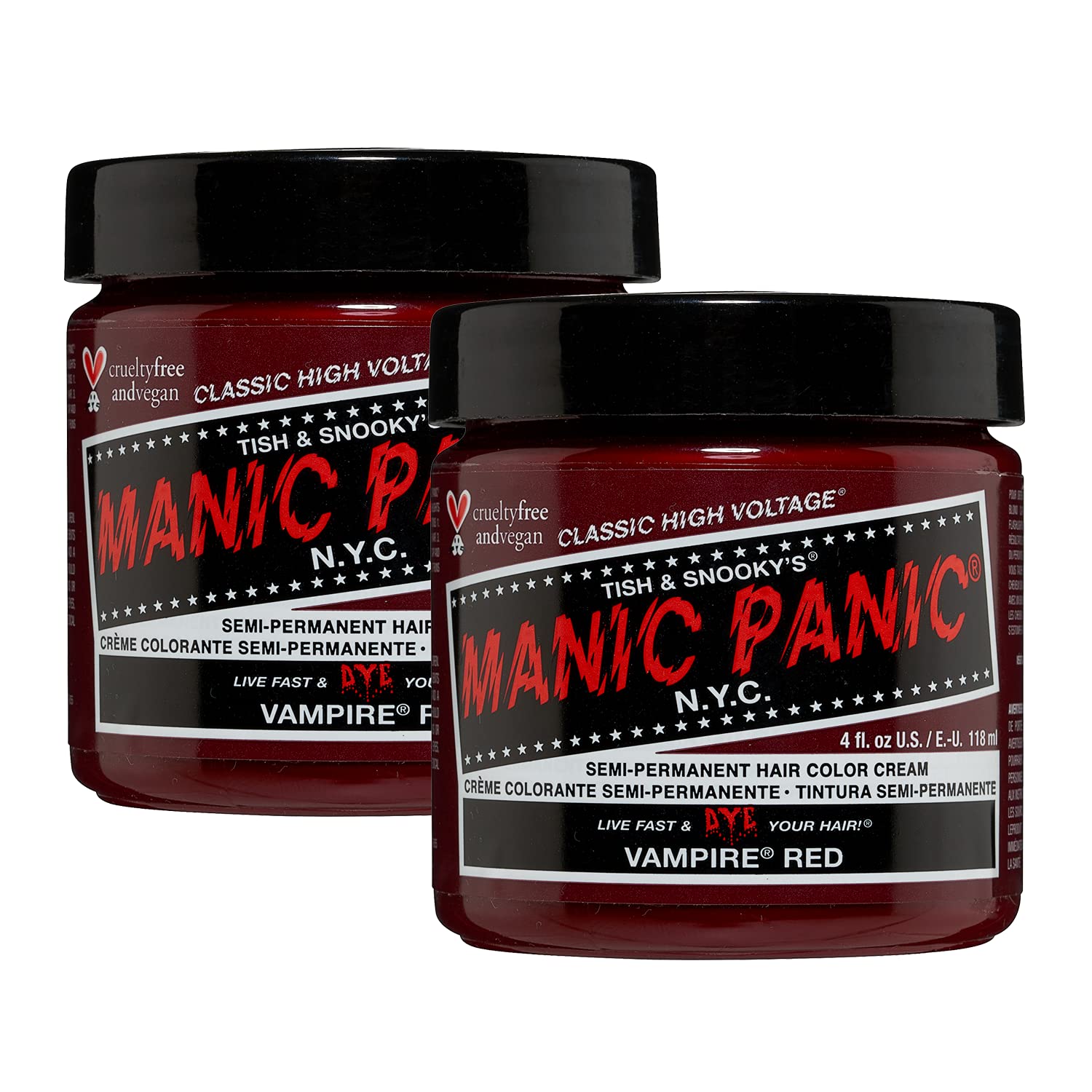 MANIC PANIC Classic Vampire Red Semi Permanent Hair Color for Women & Men - Deep Blood Red Hair Dye - Vegan & Cruelty-Fr
