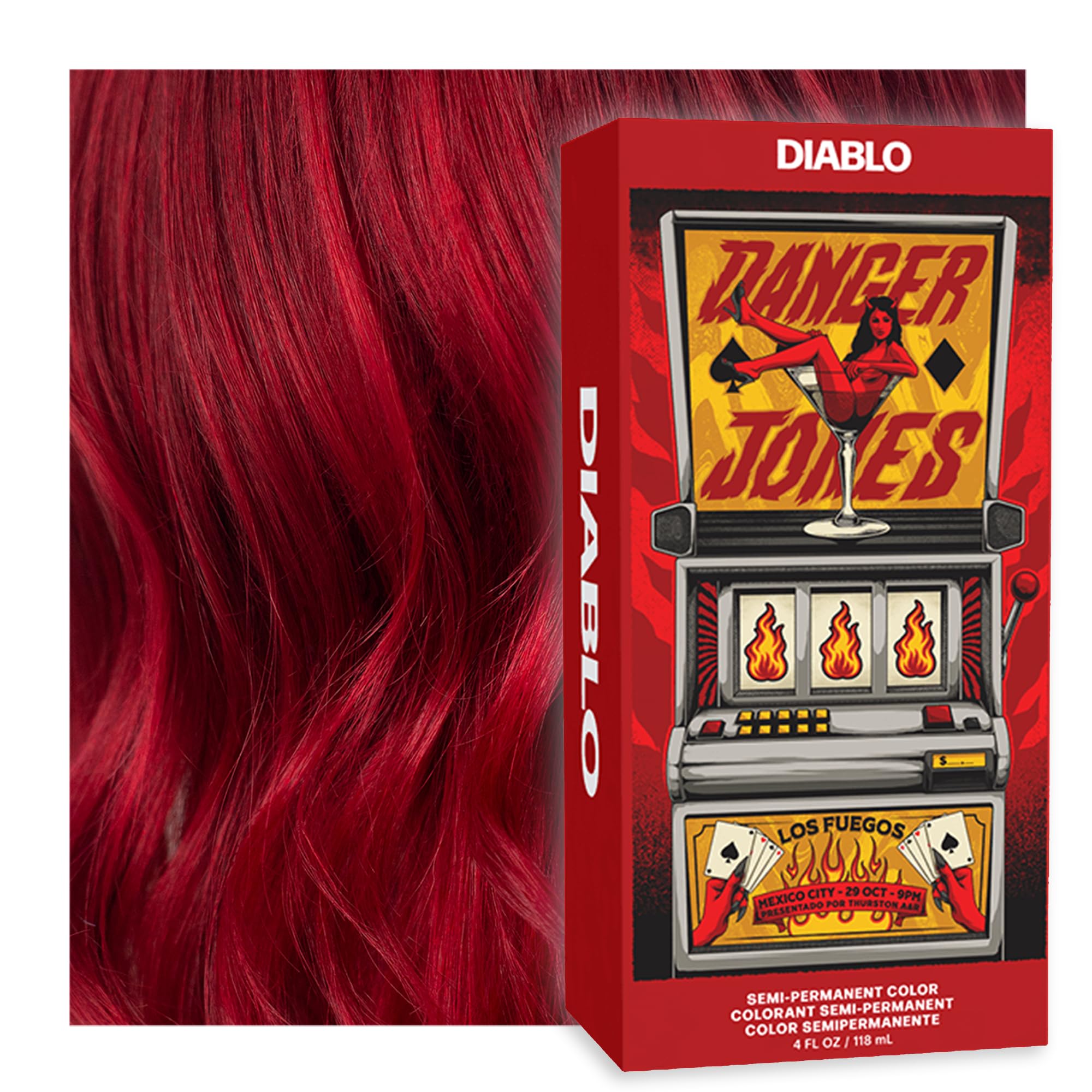  Danger Jones Semi-Permanent Hair Color (Diablo - Red) for Neutral to Dark Hair Tones Suitable for Everyday Wear
| Dange