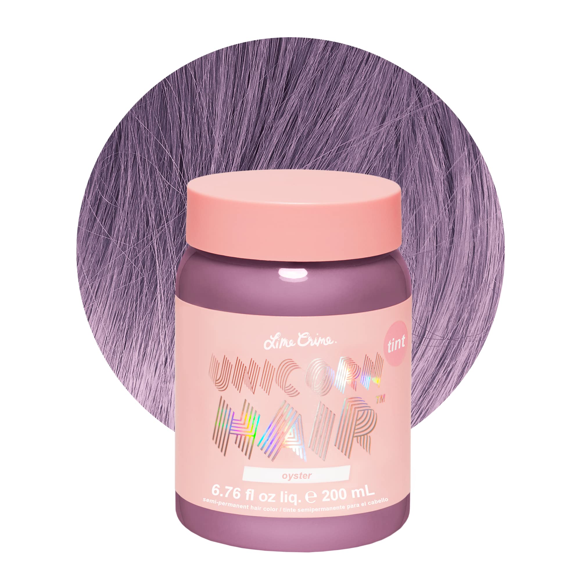 Lime Crime Pastel Colored Unicorn Hair Tint Oyster (Lavender Grey) - Vegan Damage-Free Semi-Permanent Hair Color Conditi